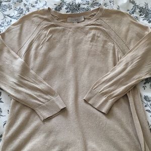 LOFT Lightweight Tan Linen Sweater